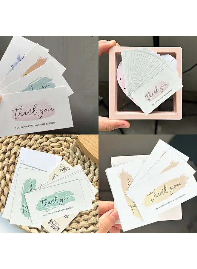 Pink Thank You Cards 100pcs Elegant Cursive Design For Business Banquet Wedding Party Gift - Image 3